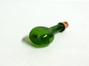 画像3: グリーン　ボトル　（ガラス製）　コルク栓付き