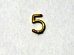 画像1: ドア　ナンバー　真鍮　　”5” (1)