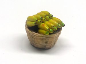 1/12サイズのドールハウス用ミニチュア　果物バスケット　バナナ