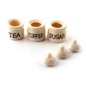 画像: 陶器キャニスター　セット　Tea/Coffee/Suger