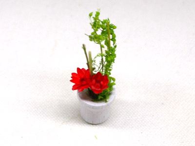 画像1: 鉢植え花　赤