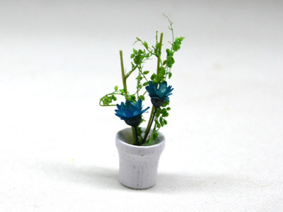 画像1: 鉢植え花　青
