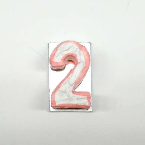 画像1: バースデー　ケーキ　”２”　ピンク