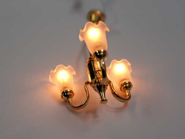 画像: 照明　シャンデリア　チューリップ　３灯