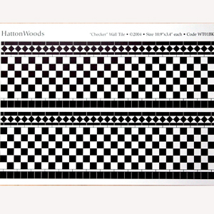 画像2: 壁用タイル　278x86mm　x　2　 Black & White　光沢厚紙　