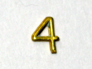 画像1: ドア　ナンバー　真鍮　　”4”